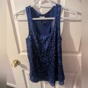 Dynamite Blue Sequin Top